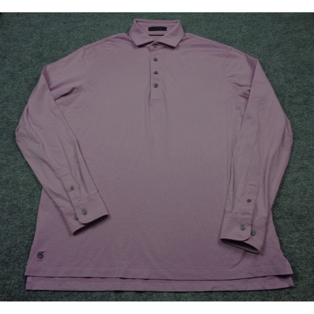 Greyson Polo Shirt Mens L Purple Excellent Long Sleeve brrr Performance Golf
